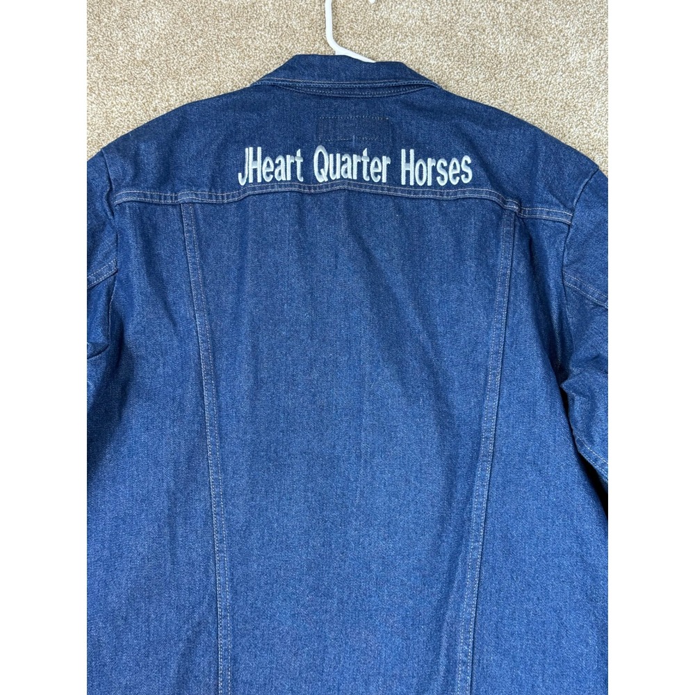 VTG Wrangler Mens 2XT XXL Blue Denim Western Jacket Cowboy Workwear Tall Trucker - Picture 4 of 13